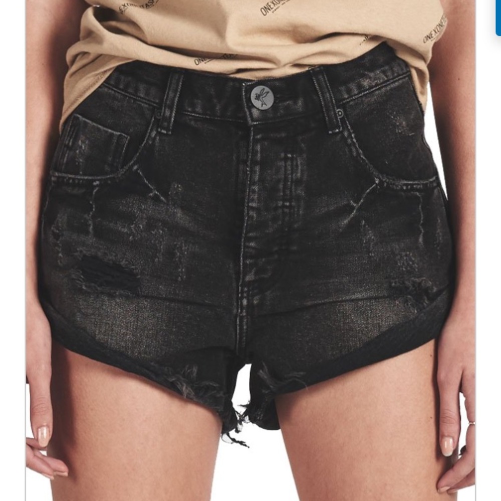 One Teaspoon Bandits Mid Waist Denim Shorts